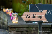 Wedding this way sign at a Mosborough Hall Hotel Sheffield Wedding