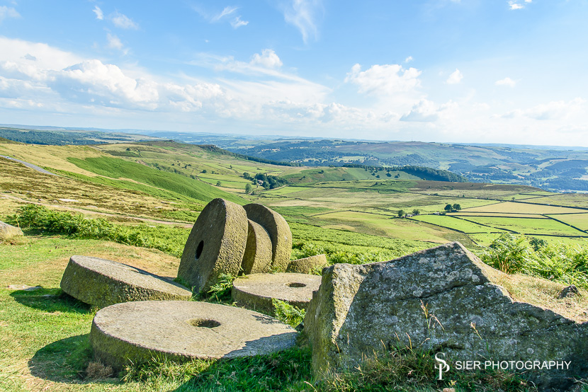 Millstones close to Stanage Edge in Derbyshire